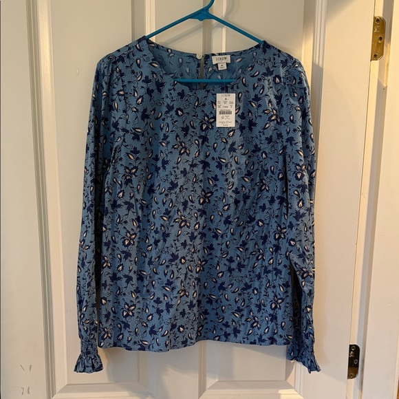 J.Crew NWT Floral Long-Sleeve Blouse - Women's Top - Picture 2 of 4